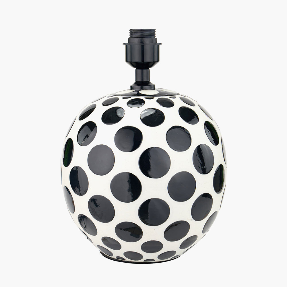 Larisa Black Polka Dot Ceramic Table Lamp - Base Only
